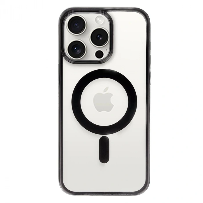 İphone 15 Pro Max Kılıf Erozi Magsafe Kapak - Siyah