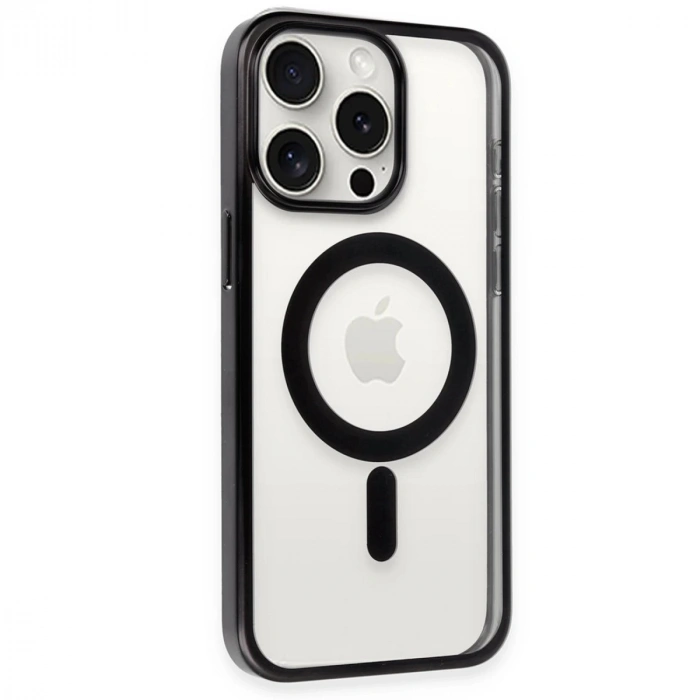 İphone 15 Pro Max Kılıf Erozi Magsafe Kapak - Siyah