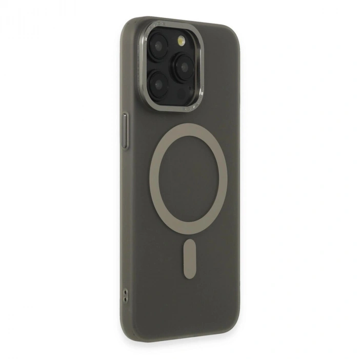 İphone 15 Pro Max Kılıf Lodos Magneticsafe Mat Kapak - Titan Gri