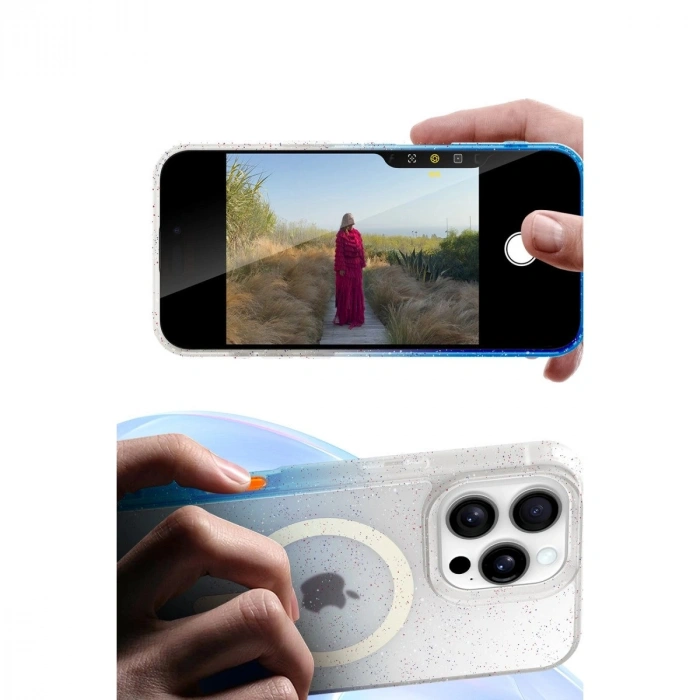 İphone 15 Pro Max Pummel Shiny Magsafe Kapak - Siyah