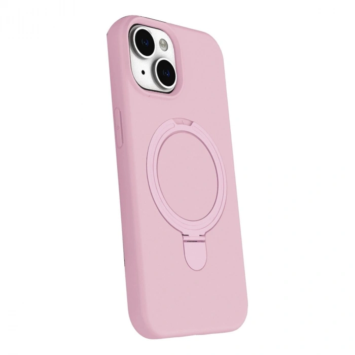İphone 15 Regal Magsafe Standlı Kapak - Açık Pembe