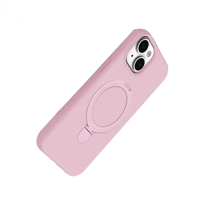 İphone 15 Regal Magsafe Standlı Kapak - Açık Pembe