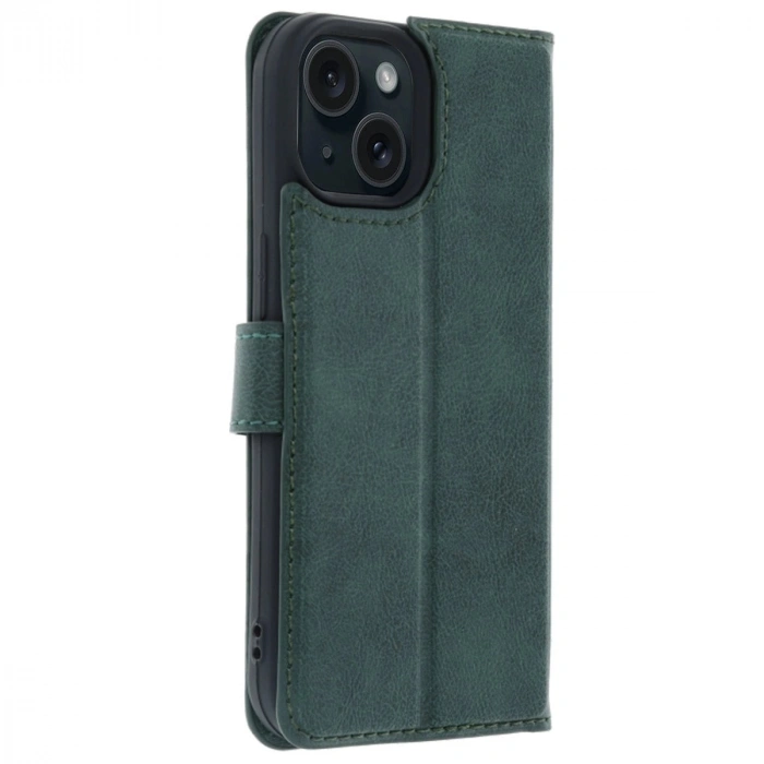 İphone 15 Trend S Plus Kapaklı Kılıf - Yeşil