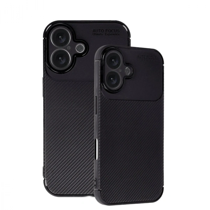 İphone 16 Kılıf Auto Fus Karbon Kapak - Siyah