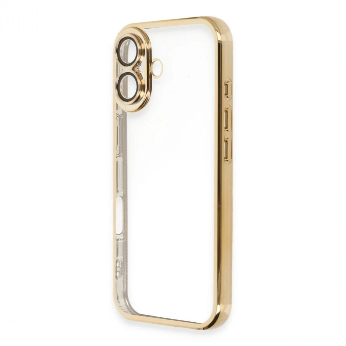 İphone 16 Plus Kılıf  Lensli  - Gold