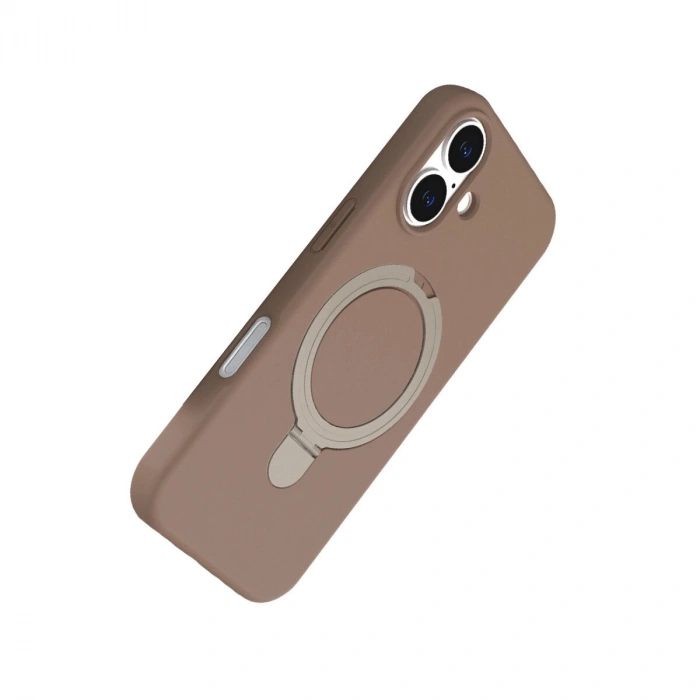 İphone 16 Regal Magsafe Standlı Kapak - Çöl Titanyum