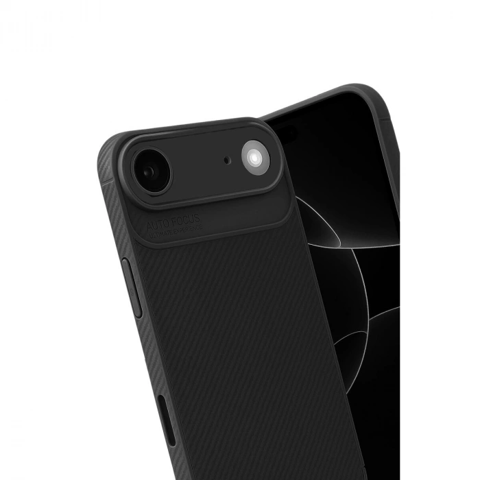 İphone 17 Air Auto Fus Karbon Kapak - Siyah
