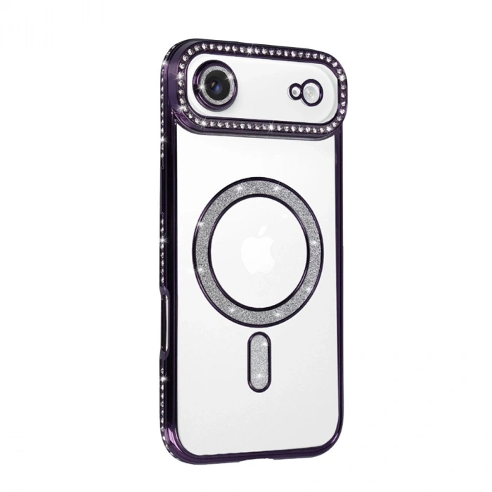 İphone 17 Air Joke Simli Magneticsafe Kılıf - Derin Mor