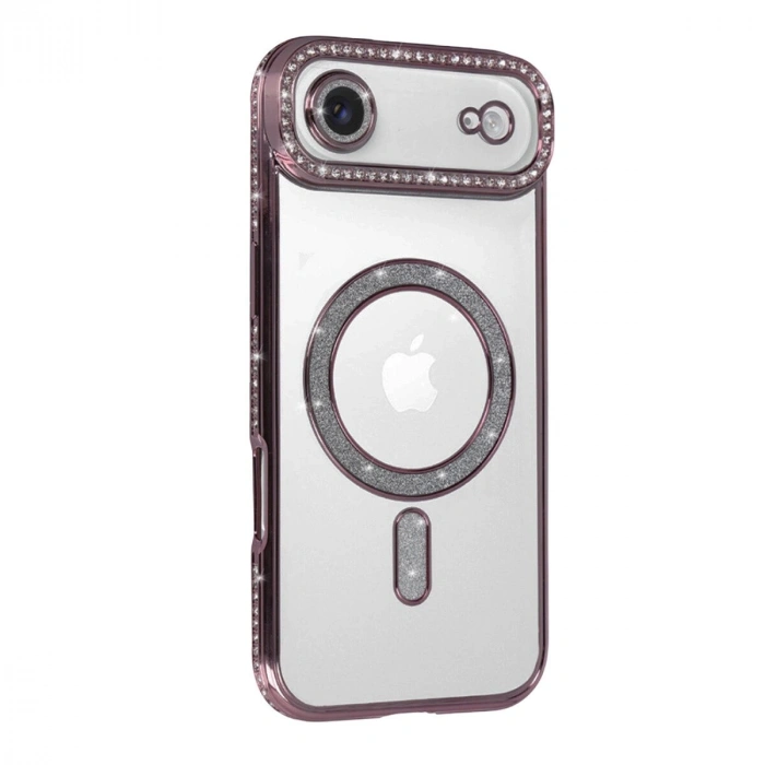 İphone 17 Air Joke Simli Magneticsafe Kılıf - Pembe