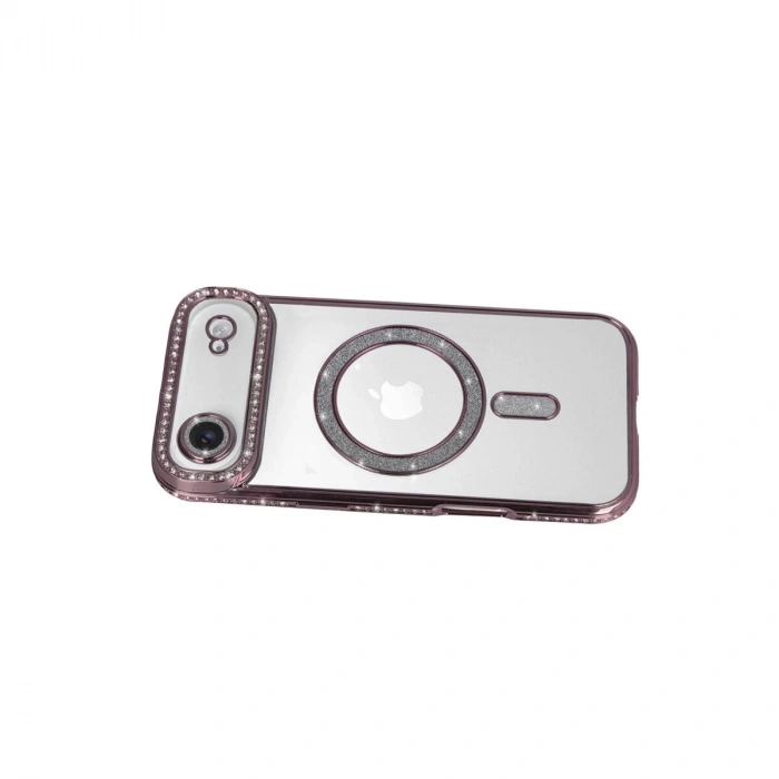 İphone 17 Air Joke Simli Magneticsafe Kılıf - Pembe