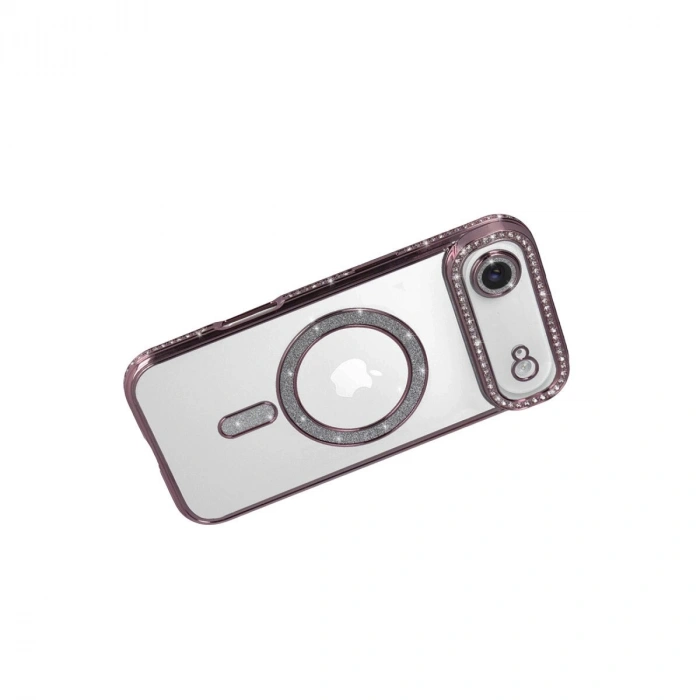 İphone 17 Air Joke Simli Magneticsafe Kılıf - Pembe