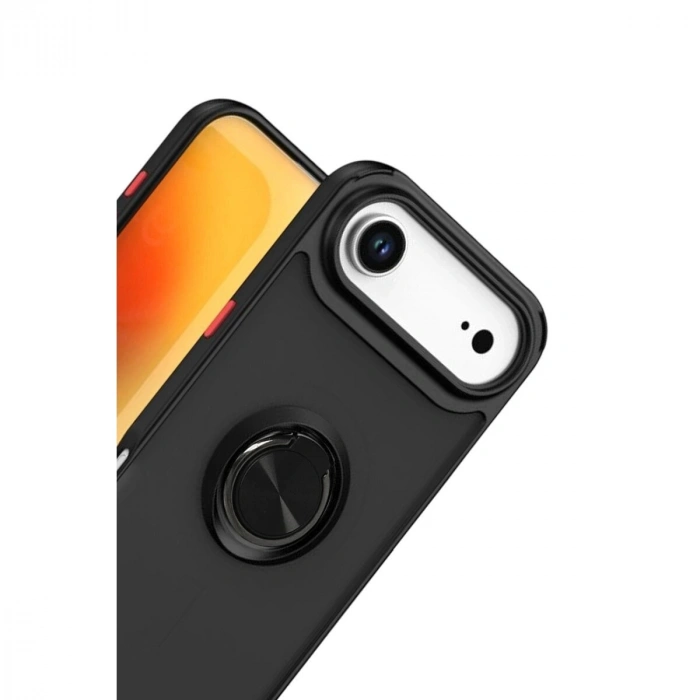 İphone 17 Air Montreal Yüzüklü  Kapak - Siyah