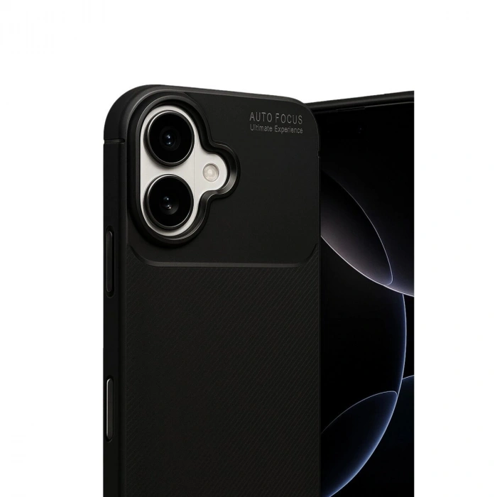 İphone 17 Auto Fus Karbon Kapak - Siyah
