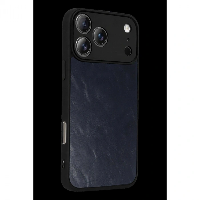 İphone 17 Pro Aras Deri Kapak - Lacivert
