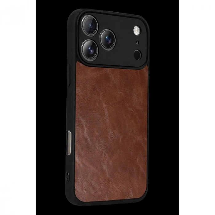 İphone 17 Pro Aras Deri Kapak - Taba