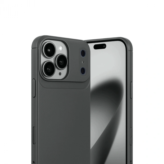 İphone 17 Pro Auto Fus Karbon Kapak - Gri