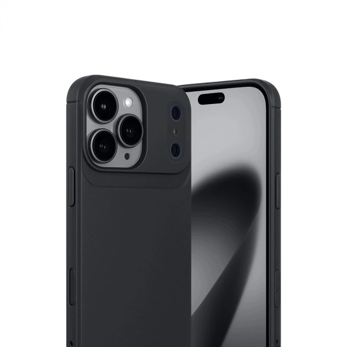 İphone 17 Pro Auto Fus Karbon Kapak - Siyah