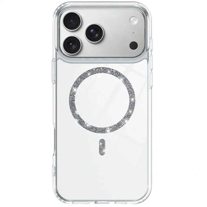 İphone 17 Pro Live Diamond Magsafe Kapak - Şeffaf