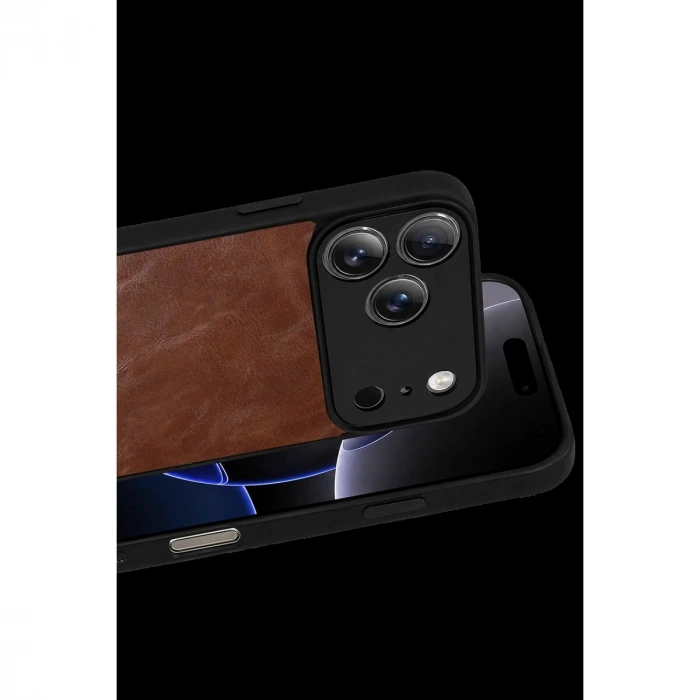 İphone 17 Pro Max Aras Deri Kapak - Taba