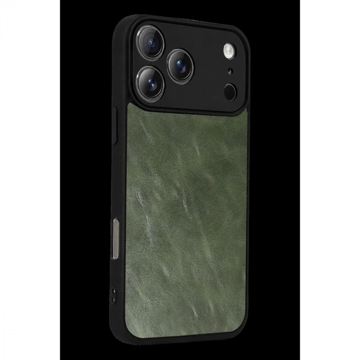İphone 17 Pro Max Aras Deri Kapak - Yeşil
