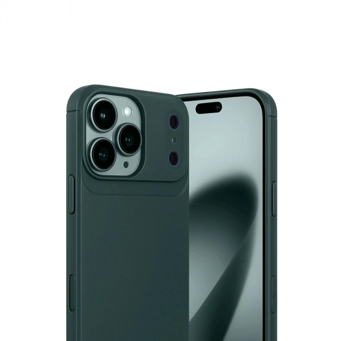 İphone 17 Pro Max Auto Fus Karbon Kapak - Koyu Yeşil