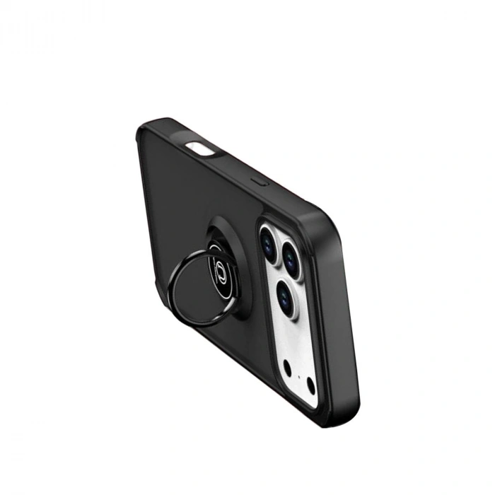 İphone 17 Pro Max Montreal Yüzüklü  Kapak - Siyah