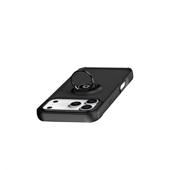 İphone 17 Pro Montreal Yüzüklü  Kapak - Siyah