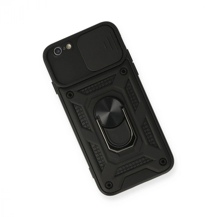 İphone 6 Kılıf Pars Lens Yüzüklü  - Siyah