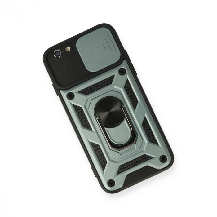 İphone 6 Kılıf Pars Lens Yüzüklü  - Yeşil