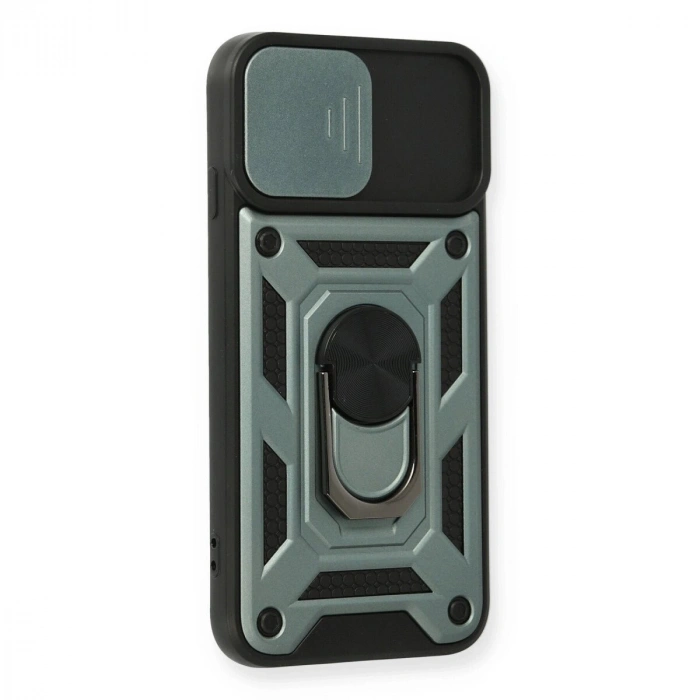 İphone 7 Kılıf Pars Lens Yüzüklü  - Yeşil