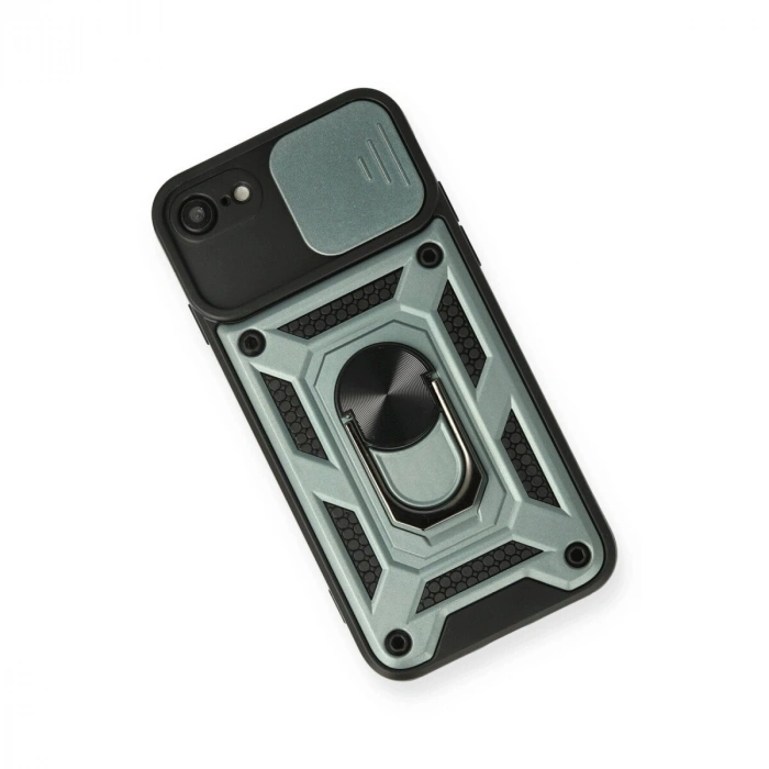 İphone 7 Kılıf Pars Lens Yüzüklü  - Yeşil