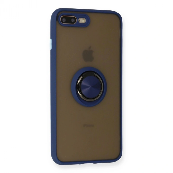 İphone 7 Plus Kılıf Montreal Yüzüklü  Kapak - Lacivert