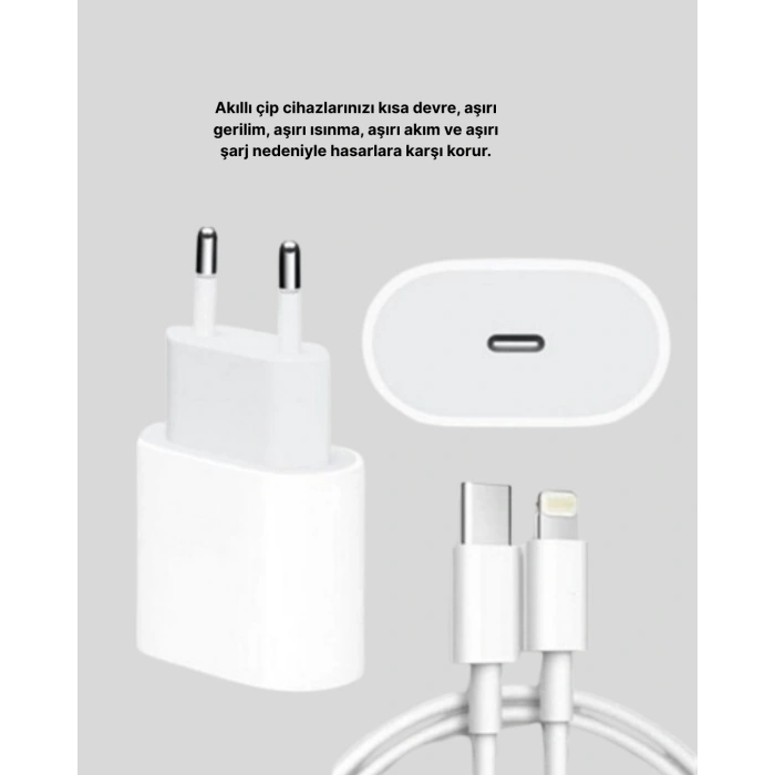iPhone ve iPad Uyumlu 20W Güvenli USBC Hızlı Şarj Adaptörü