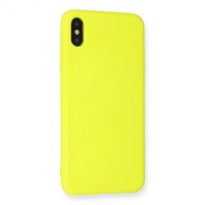İphone X Kılıf Nano İçi Kadife  - Sarı