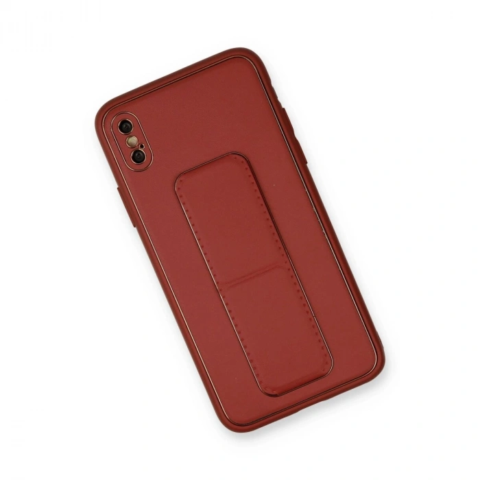 İphone Xs Max Kılıf Co Deri Standlı Kapak - Fuşya