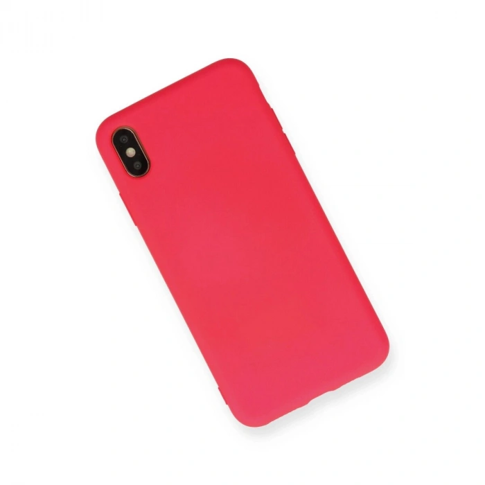 İphone Xs Max Kılıf Nano İçi Kadife  - Koyu Pembe