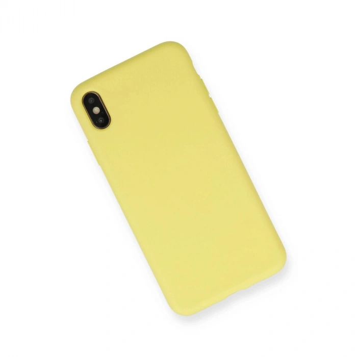 İphone Xs Max Kılıf Nano İçi Kadife  - Mat Sarı