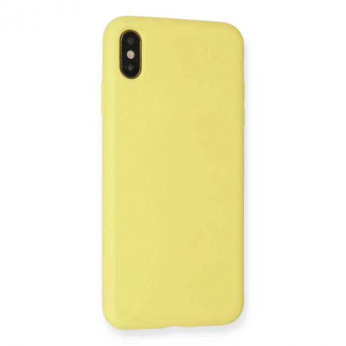 İphone Xs Max Kılıf Nano İçi Kadife  - Mat Sarı
