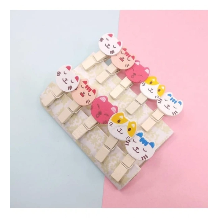 İpli Mandallı Kedili Fotoğraf Albümü Kedi Kafası Şekilli Mandal