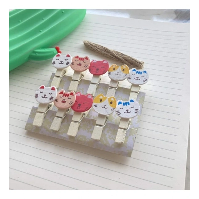 İpli Mandallı Kedili Fotoğraf Albümü Kedi Kafası Şekilli Mandal