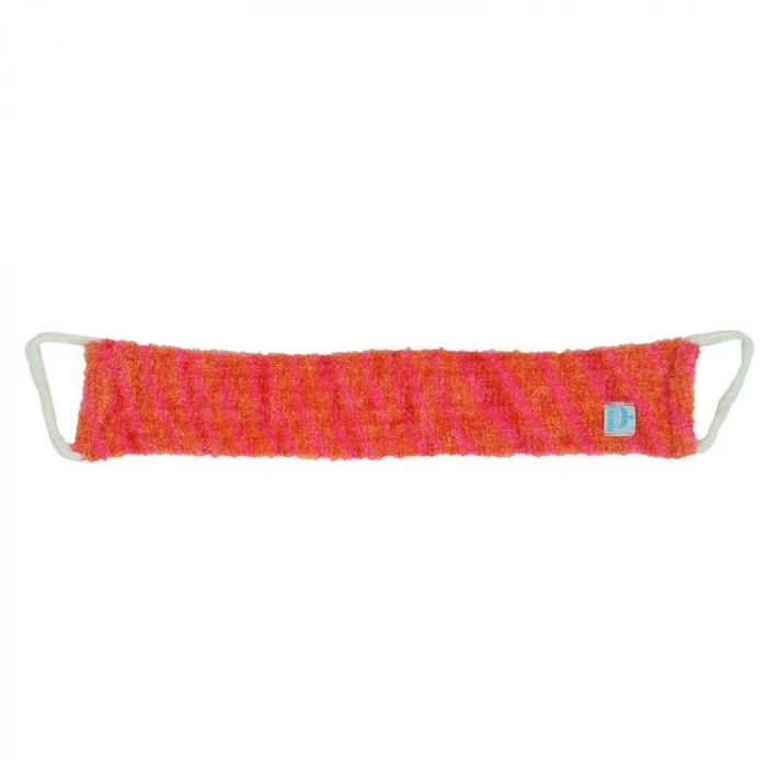 İpli Sırt ve Vücut Yumuşak Banyo Lifi Pembe-Tcu 56x10 Cm