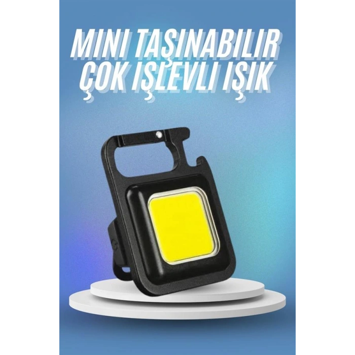 Işıldak USB Şarjlı Cep El Feneri Taşınabilir Mini Led Işık Çok Fonksiyonlu
