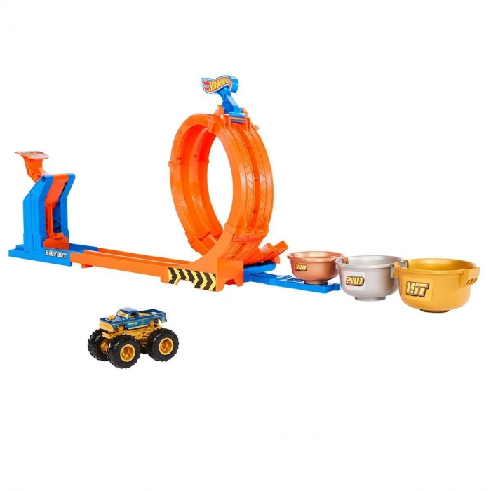 JBX64 Hot Wheels  Trucks Döngü ve Takla Bigfoot Oyun Parkuru