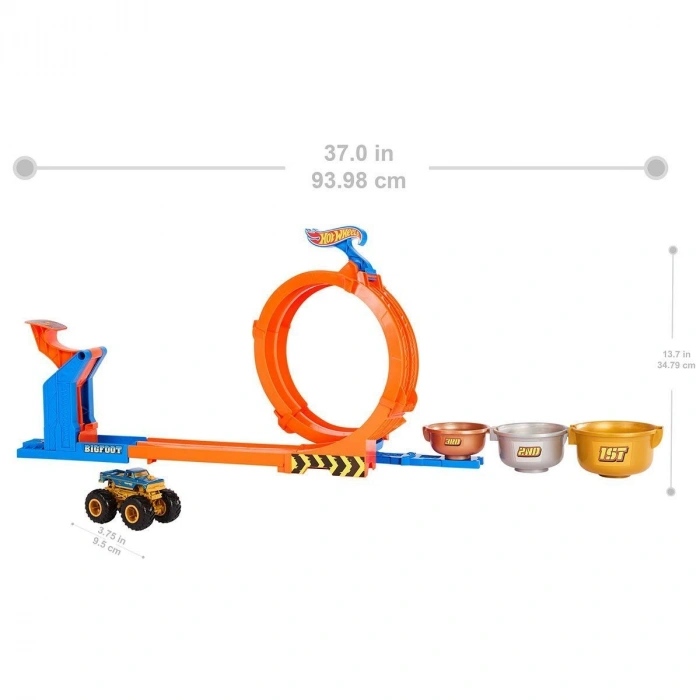 JBX64 Hot Wheels  Trucks Döngü ve Takla Bigfoot Oyun Parkuru