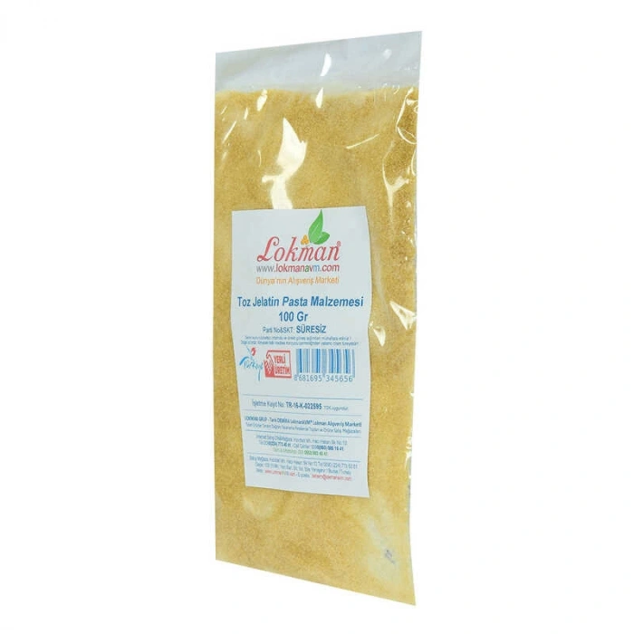 Jelatin Toz Öğütülmüş Pasta Malzemesi 100 Gr Paket