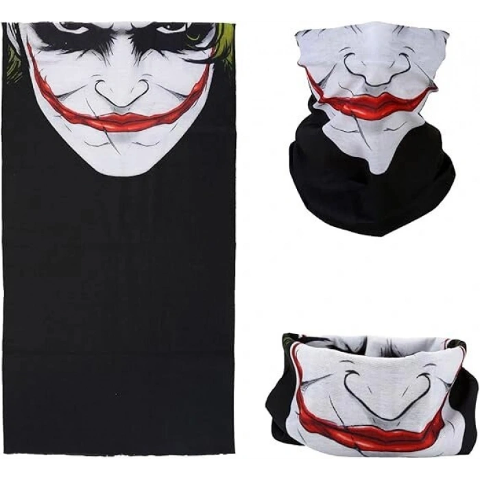 Joker Desenli Çok Amaçlı Buff – Yüz, Boyun Ve Bandana Maskesi 5 No