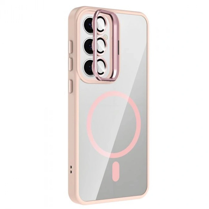 Joko  Galaxy S25 Remim Lensli Magsafe Standlı Kapak - Pembe