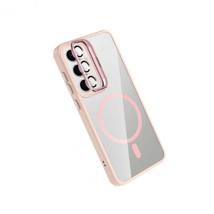 Joko  Galaxy S25 Remim Lensli Magsafe Standlı Kapak - Pembe