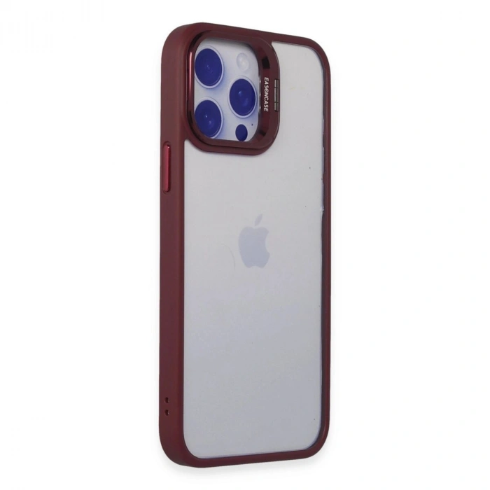 Joko  İphone 14 Pro Kılıf  Lens Standlı Kapak - Bordo