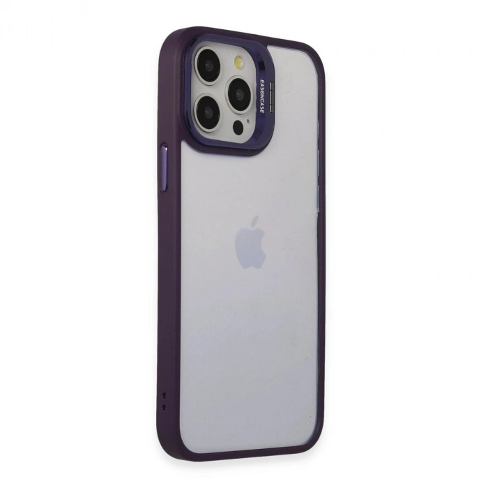 Joko  İphone 14 Pro Kılıf  Lens Standlı Kapak - Mor